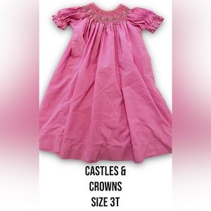 Castles and Crowns Girls Pink Smocked Dress